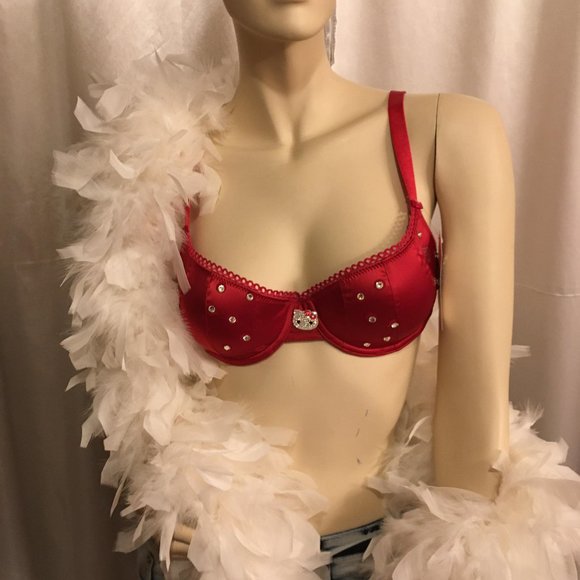 GORGEOUS lipstick red bra with hello kitty crystal details - Picture 1 of 10
